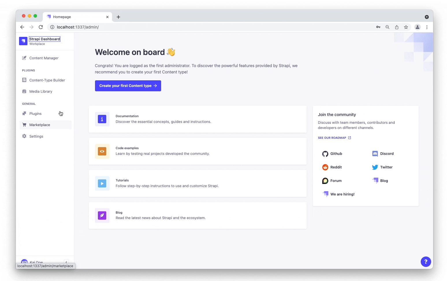 GIF: Create Restaurant collection type in Content-Type Builder